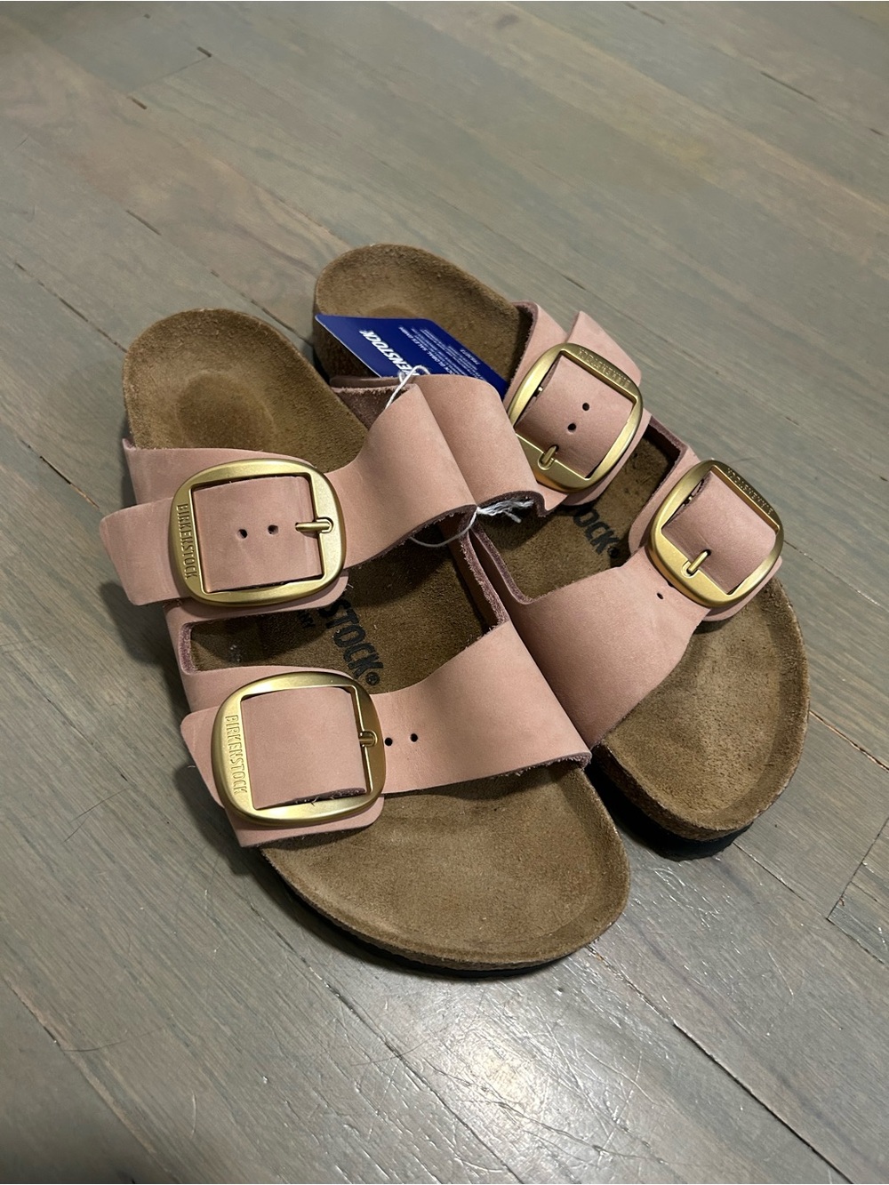 NWT Birkenstock Arizona Sandals Large Buckle Dusty Pink Euro 38